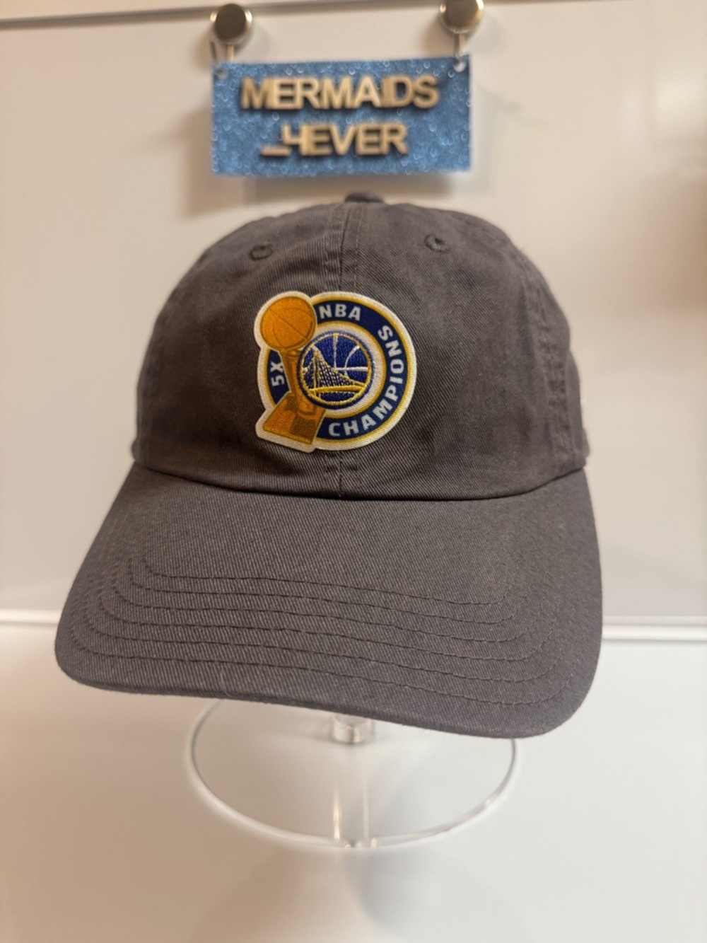 Golden State Warriors 5X NBA Champions Gray Baseball Cap Hat 2017 Spalding